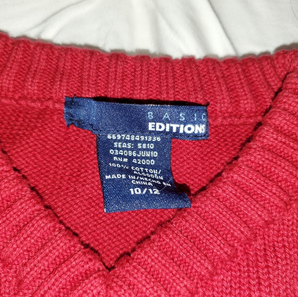 Basic Editions Red Knit Sweater - Picture 2 of 3